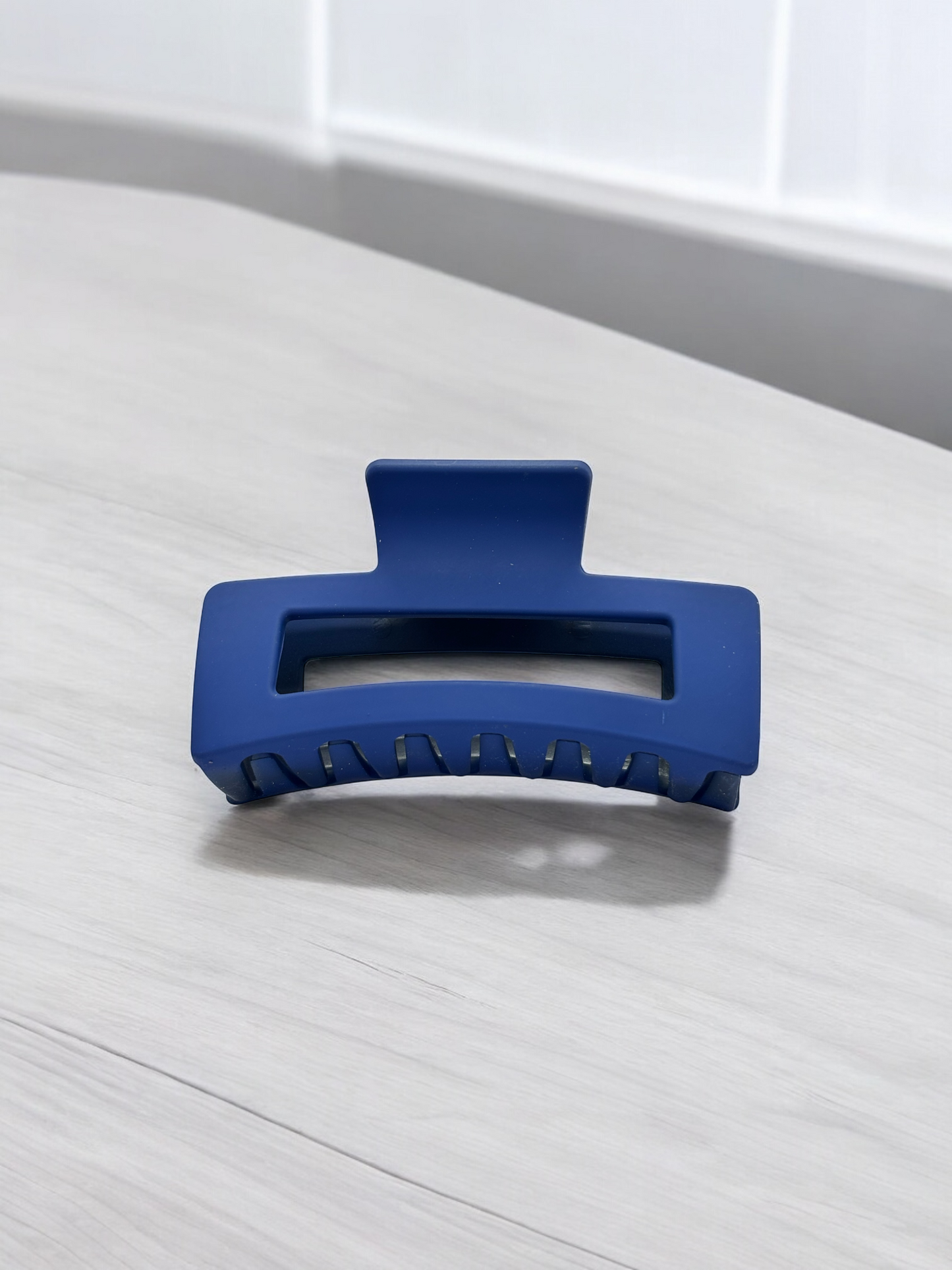 Matt Royal Blue Rectangle Hair Claw Clips Non slippable Big Size