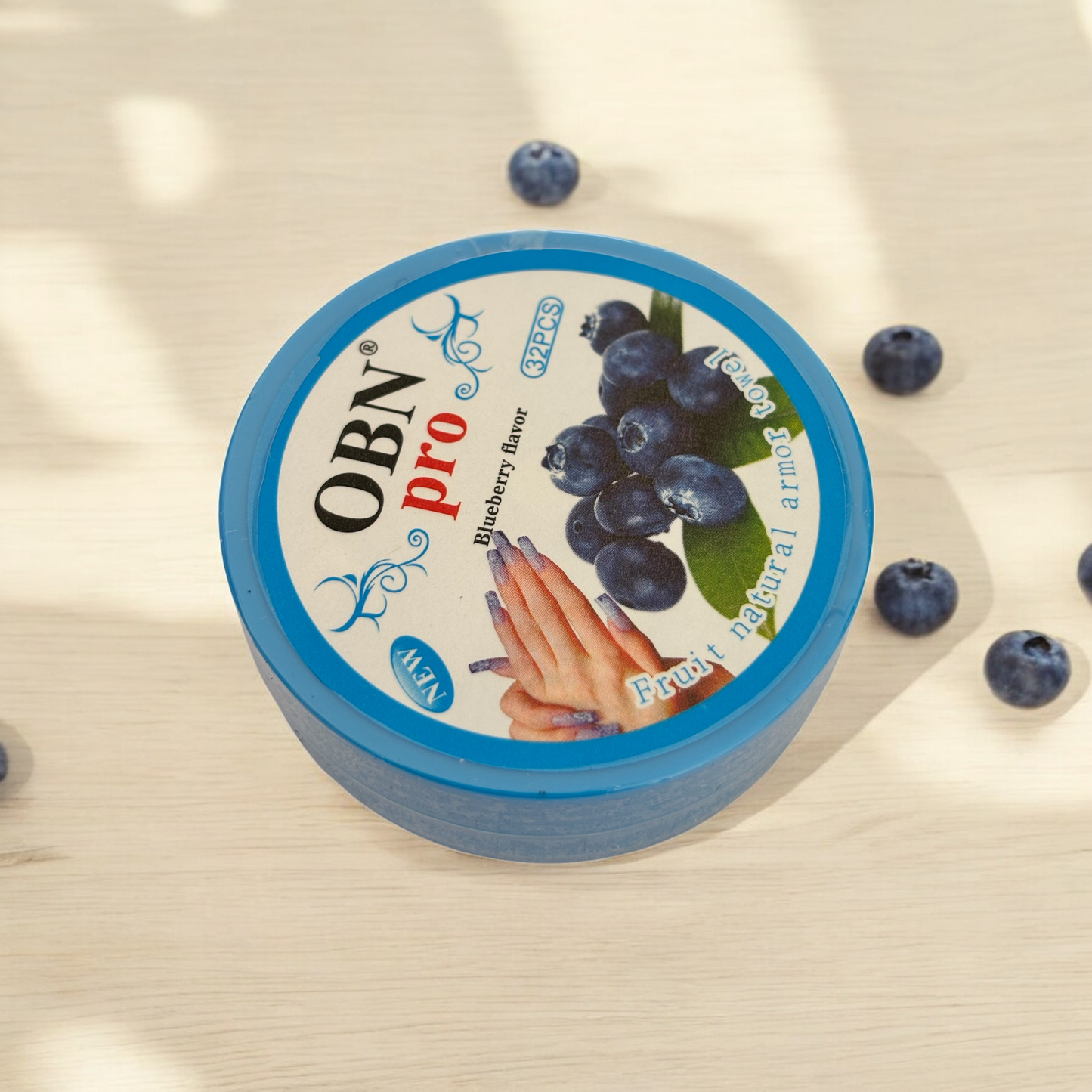 Blue Berry Fruit Natural Nail Polish Remover Cotton Towel Wipes