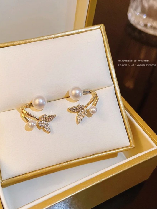 Butterfly & Pearls Most Trending Korean Earrings