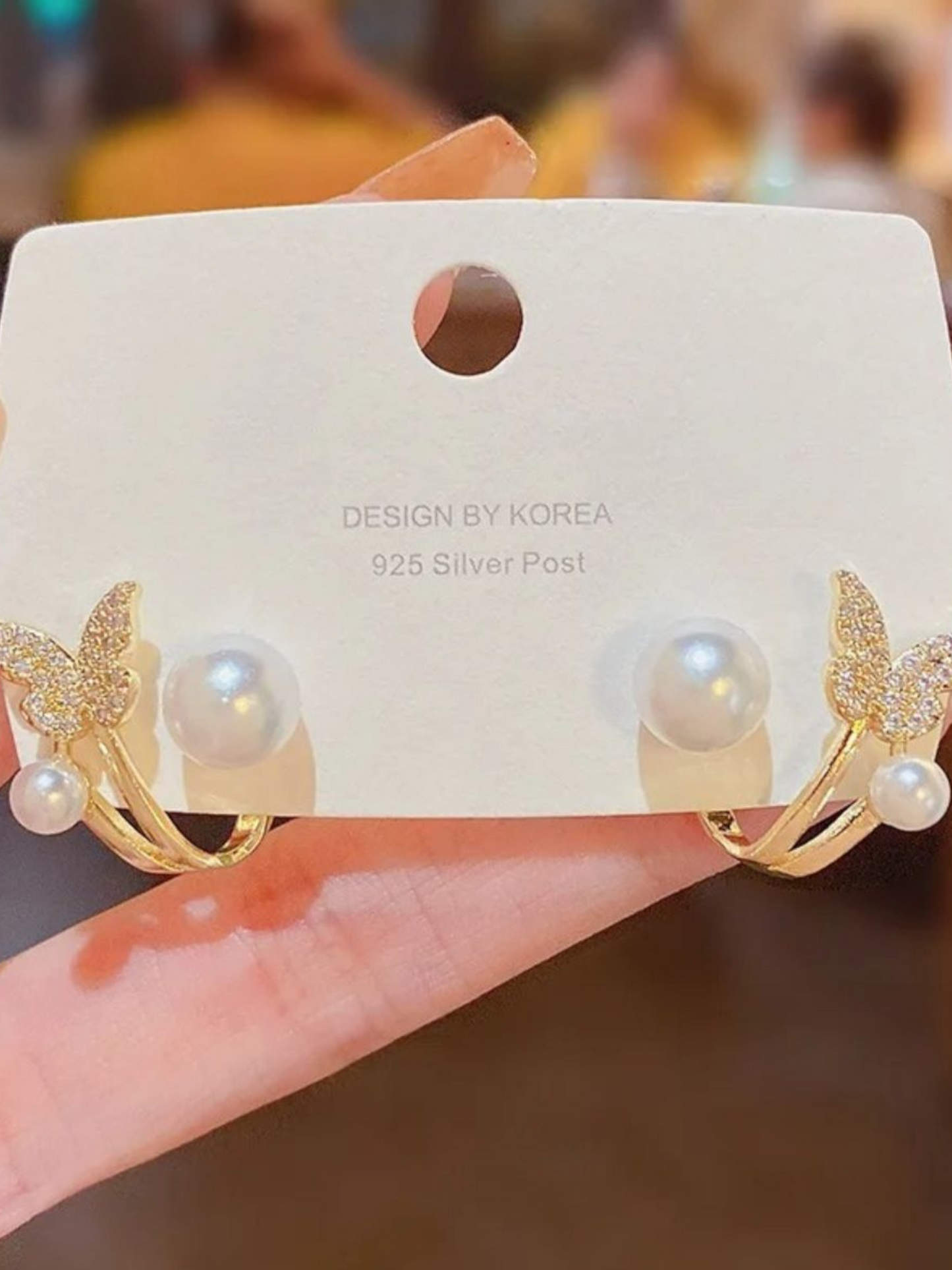 Butterfly & Pearls Most Trending Korean Earrings