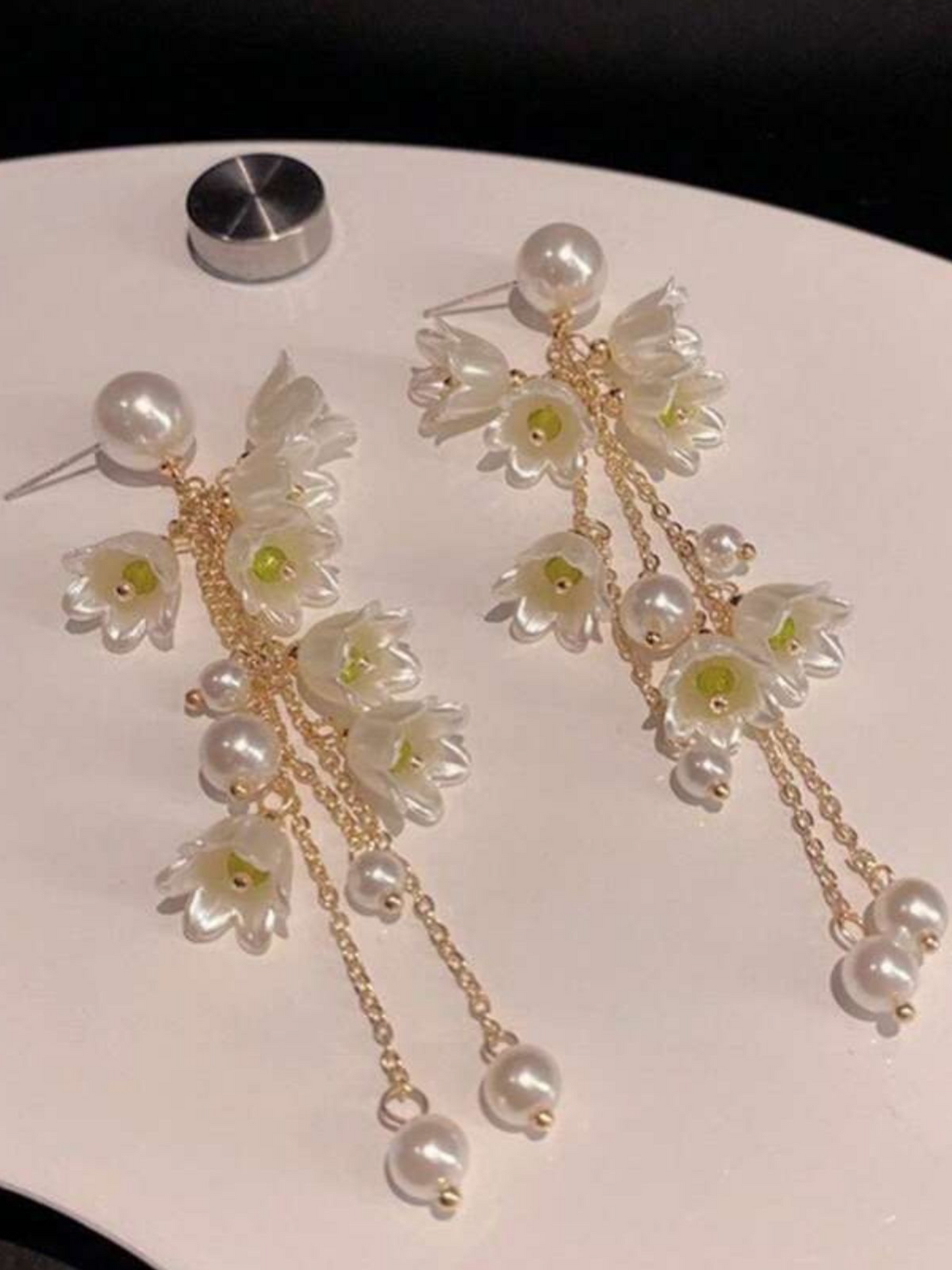 Lilly Cascade Moony Korean Earrings