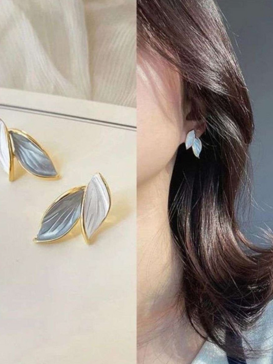 Most Trending Lilac White Leaflets Korean Earrings