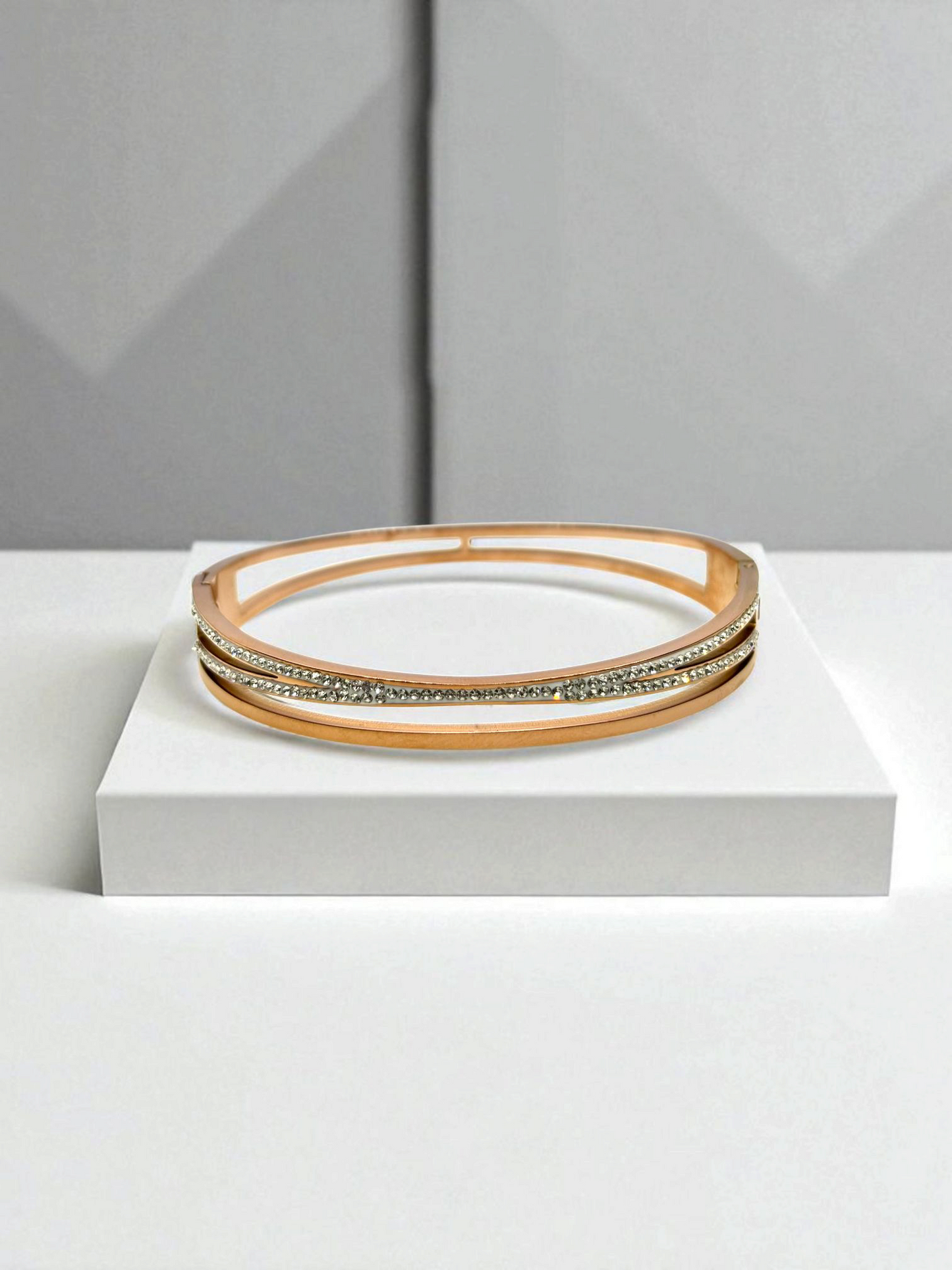 Rose Gold American Diamond Anti Tarnished Parellel Universe Bracelet