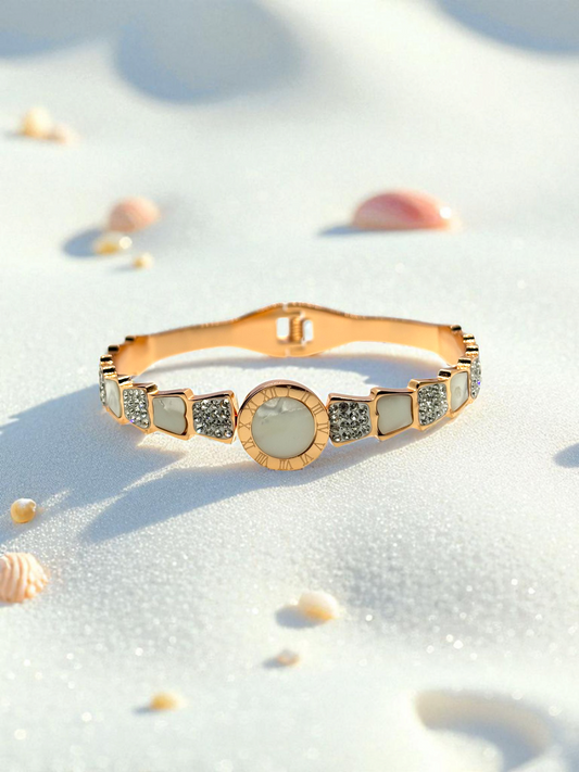 Rose Gold American Diamond Anti Tarnished Watch Dial Diana Bracelet