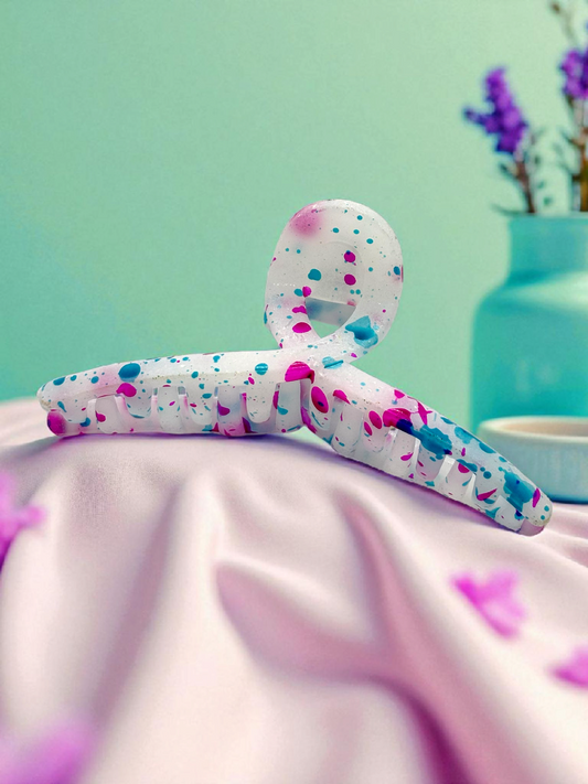 Multicolour Paint Splatter Non-Slip Bended Korean Claw Clip