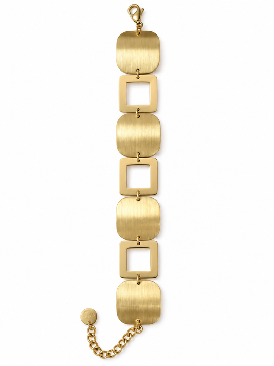 The Linea - Matt finish 18K Gold Plated Quad Link Anti Tarnish Bracelet