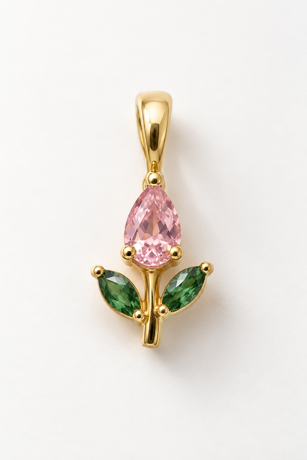 Blushing Tulip Floral Pendant Necklace