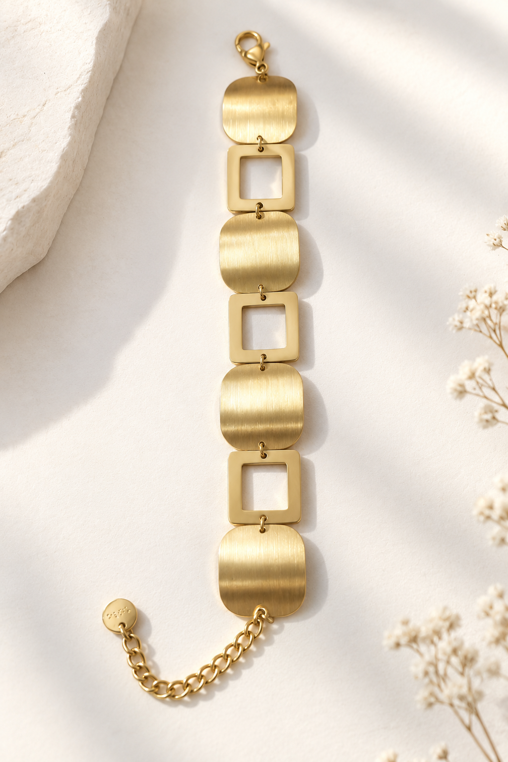 The Linea - Matt finish 18K Gold Plated Quad Link Anti Tarnish Bracelet