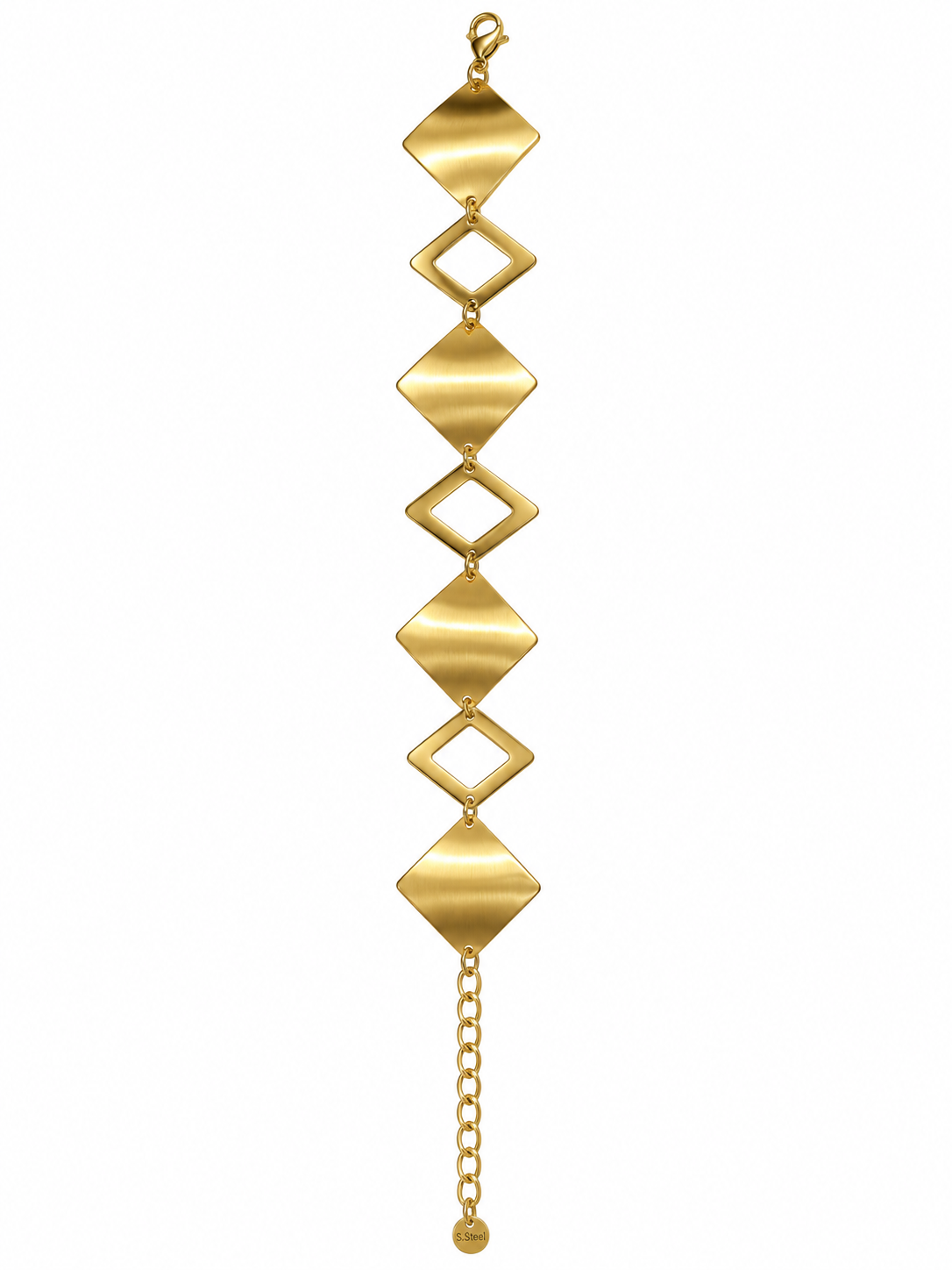 The Linea - Matt Finish 18K Gold Plated Kite Link Anti Tarnish Bracelet