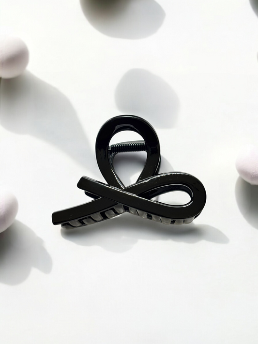 Black Elephant Bow Korean Hair Claw Clips