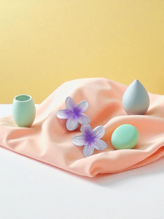 Lavender Glassy Mini Non-Slip Flower Claw Clip pack of 2