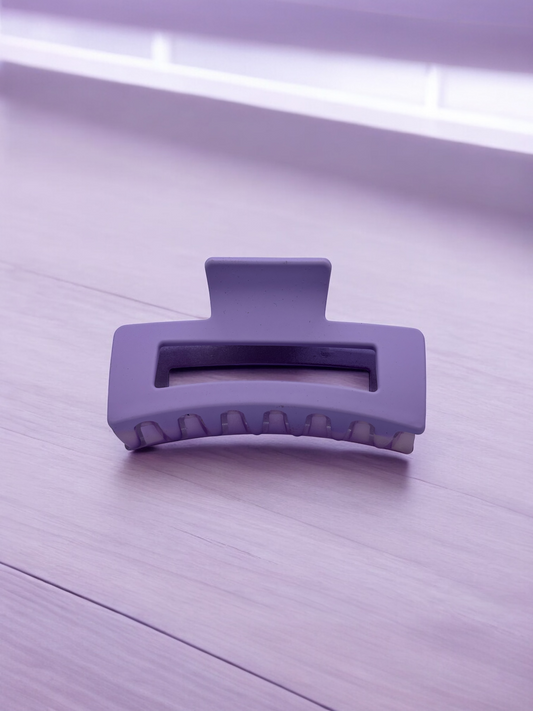 Matt Violet Rectangle Hair Claw Clips Non slippable Big Size