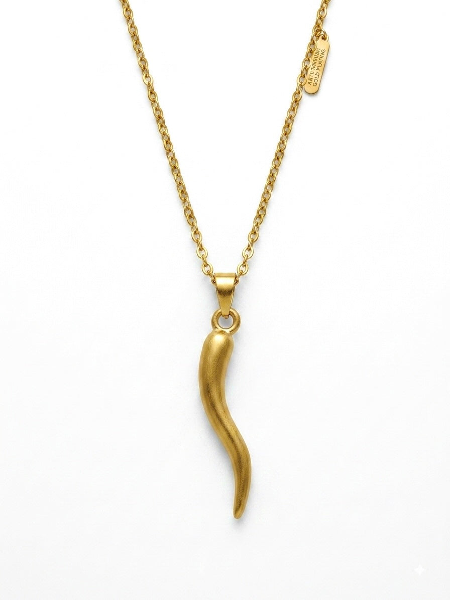 Anti Tarnished Verve Curve Pendant Necklace