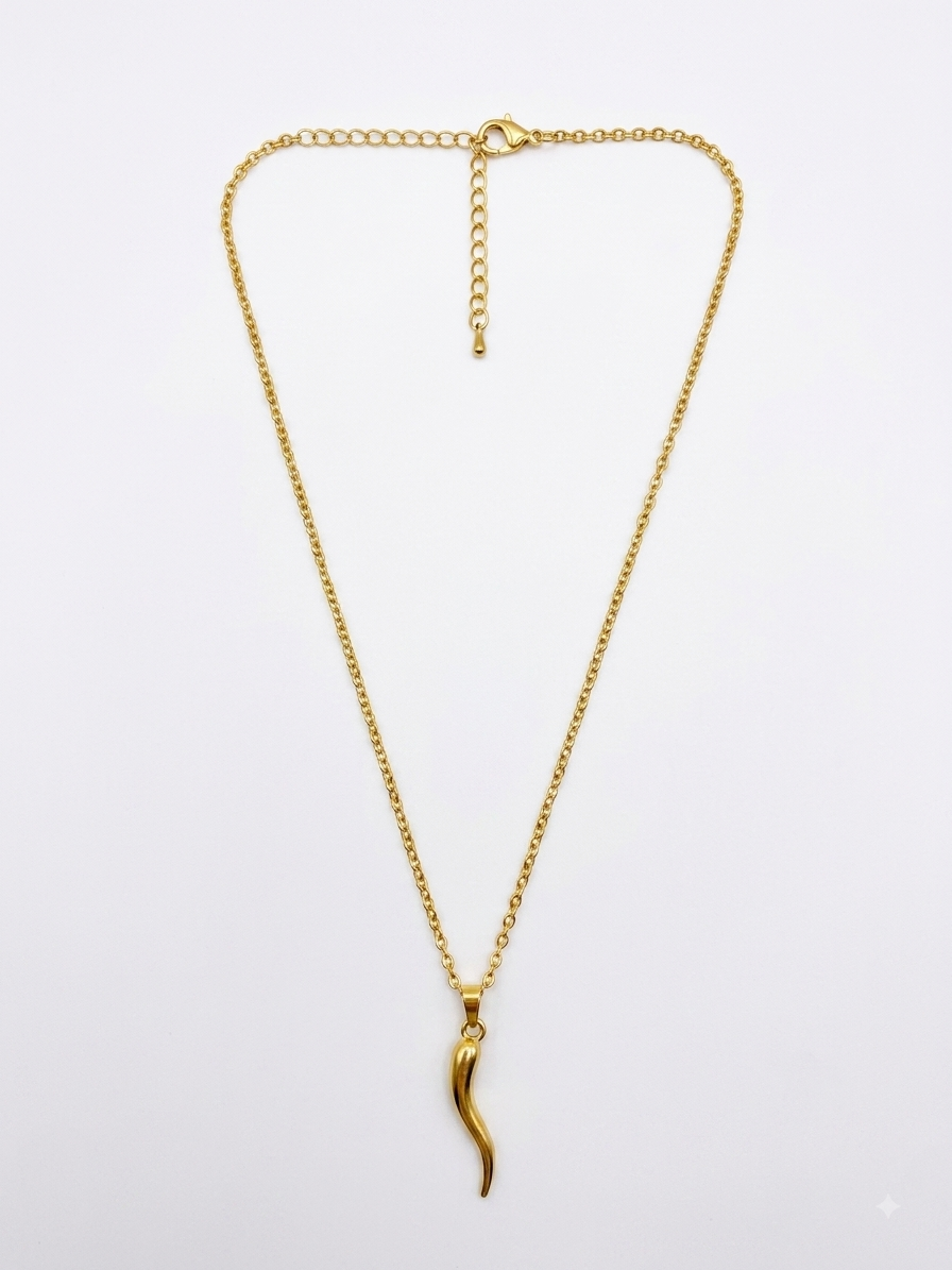 Anti Tarnished Verve Curve Pendant Necklace