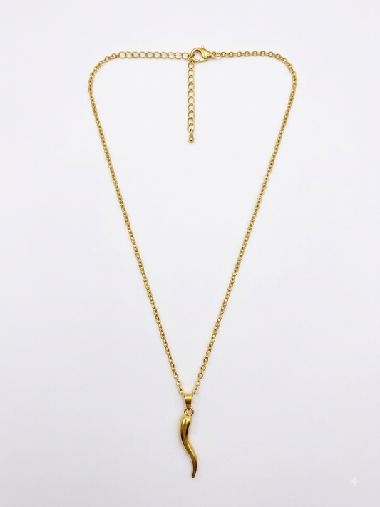 Anti Tarnished Verve Curve Pendant Necklace