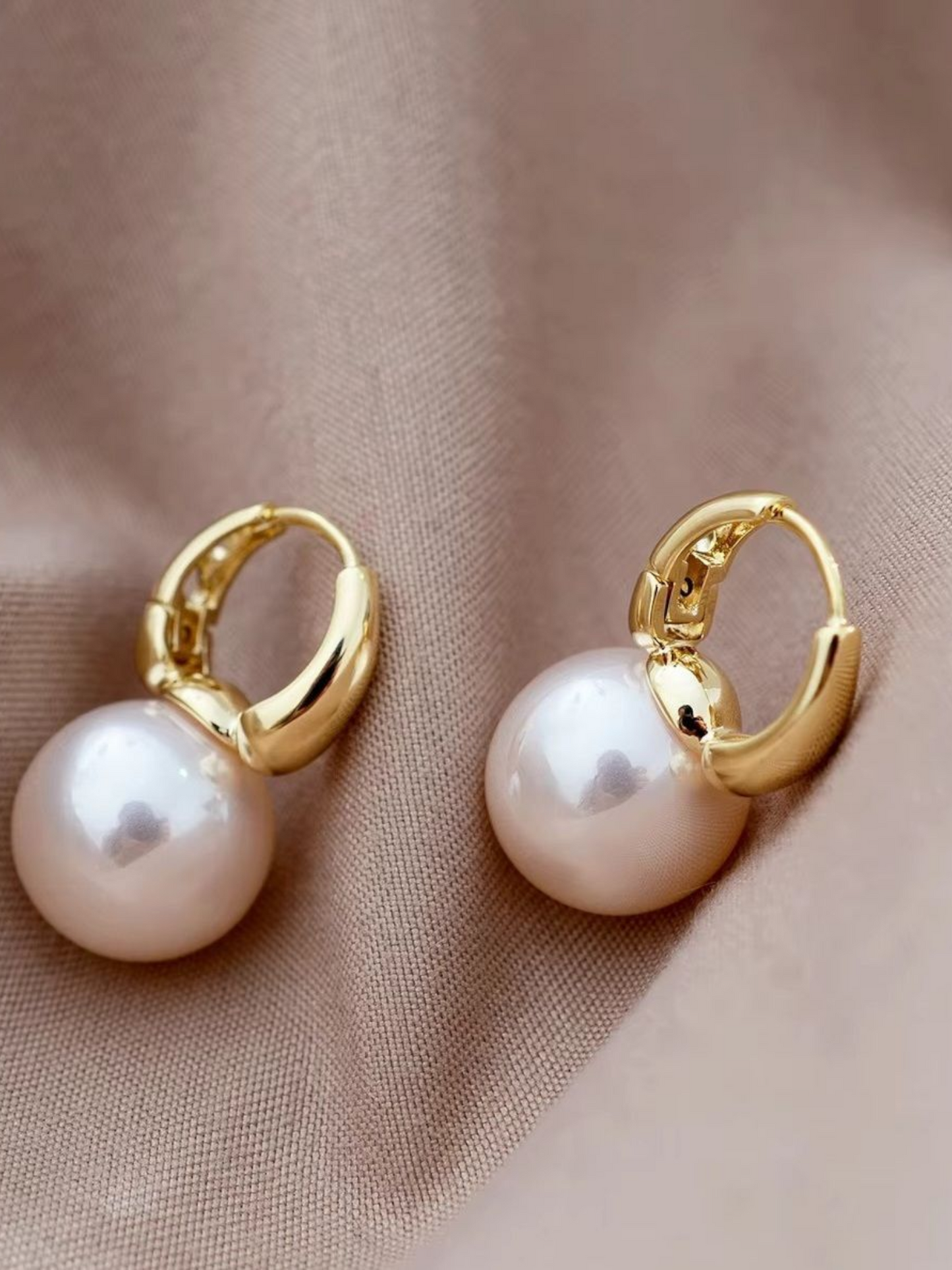 Pearl Hoops Korean Earrings