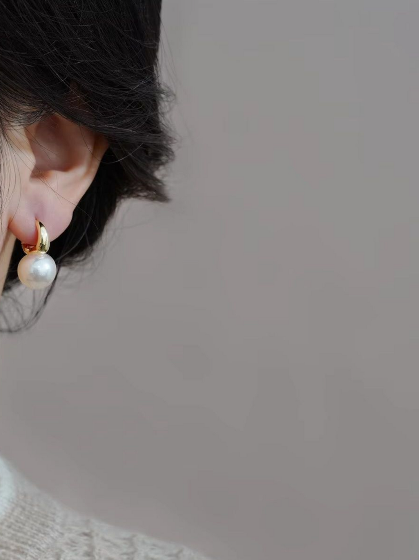Pearl Hoops Korean Earrings
