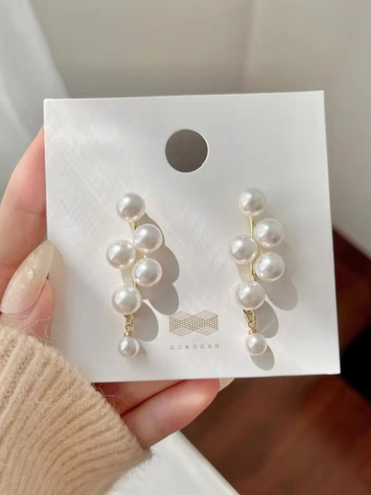 Pearl Cascade Korean Earrings