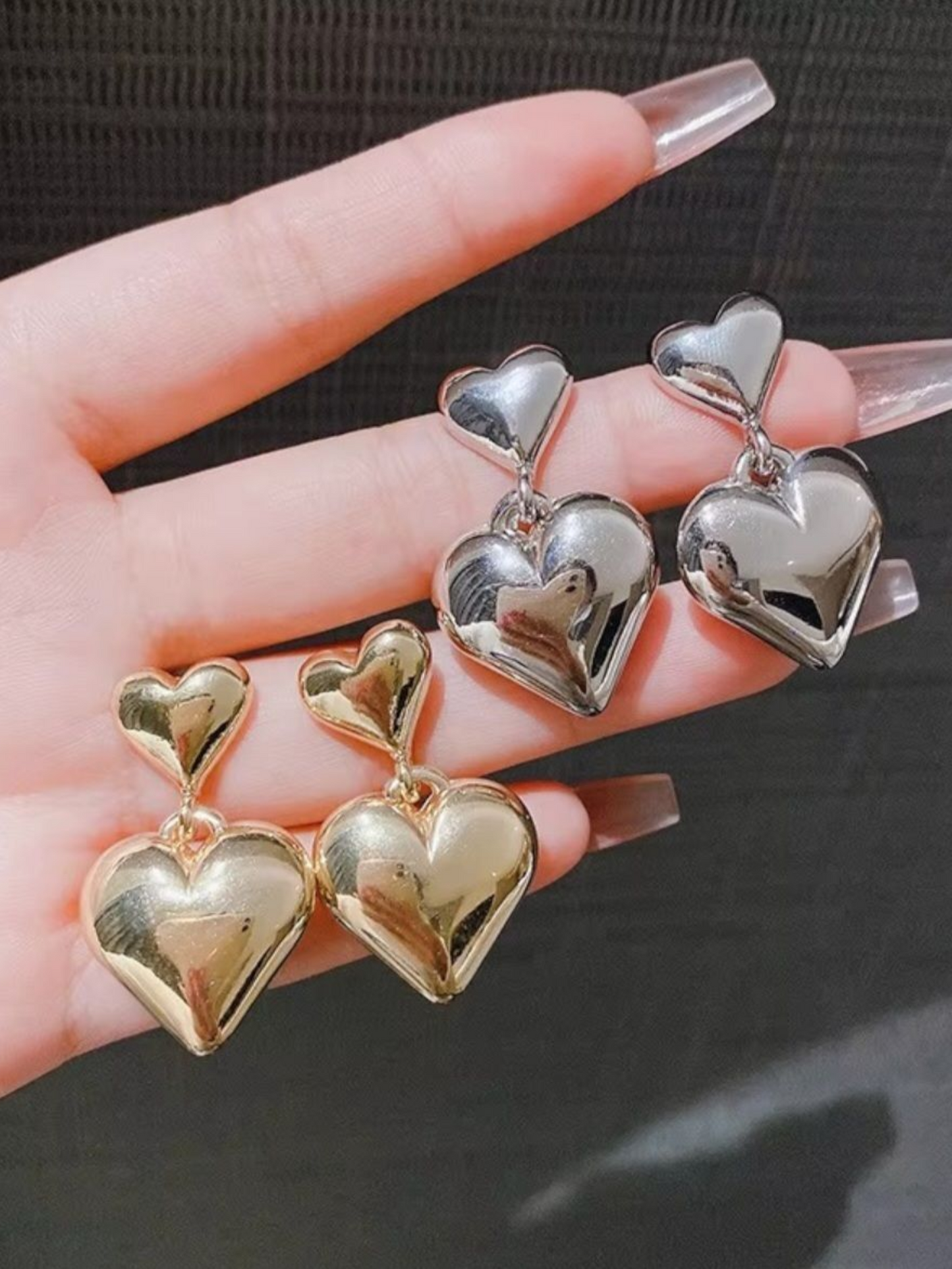 Lovey Dovey Silver Stainless Steel Korean Earrings
