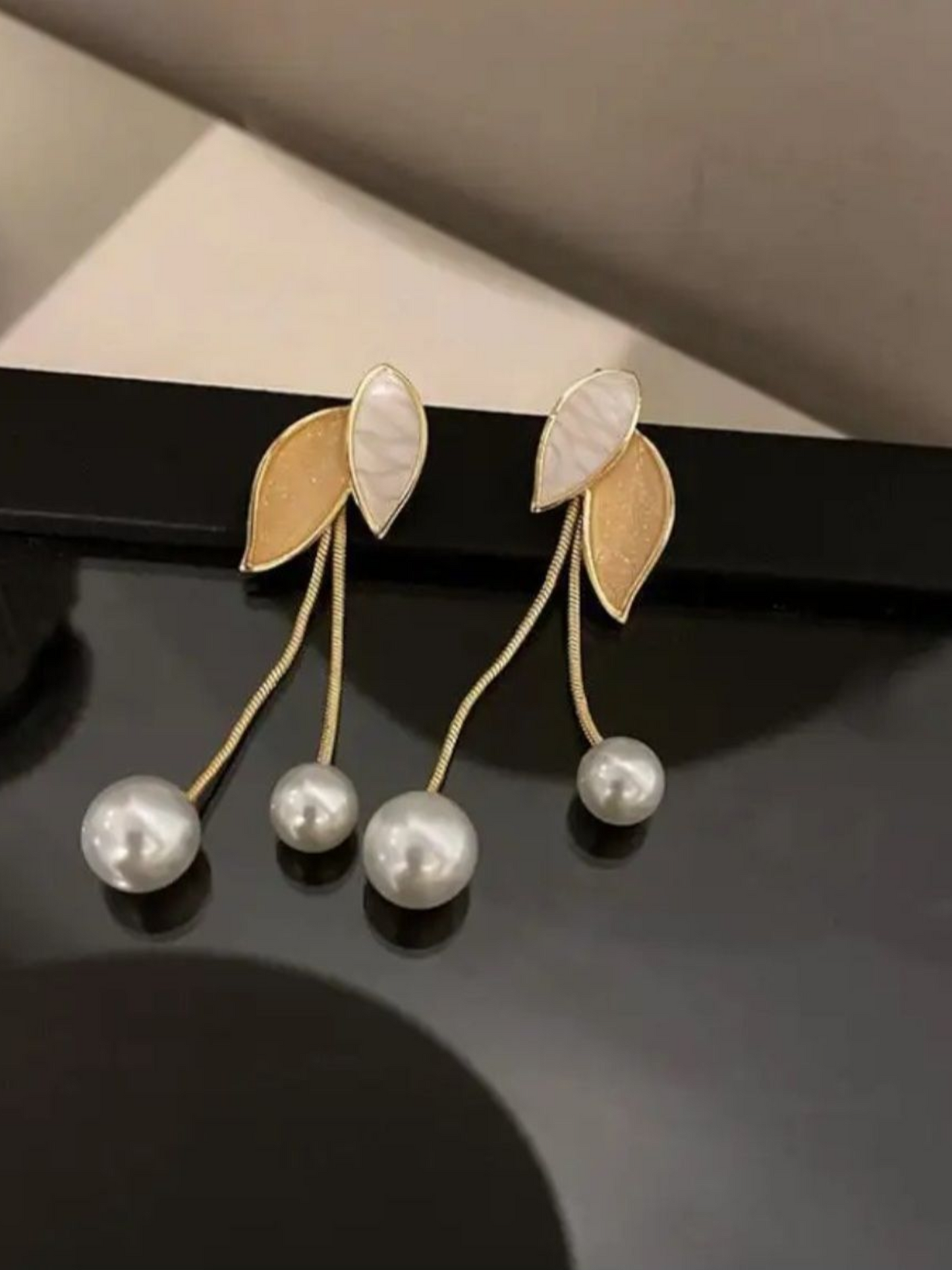 Viney Twines Pearl Drop Korean Dangles