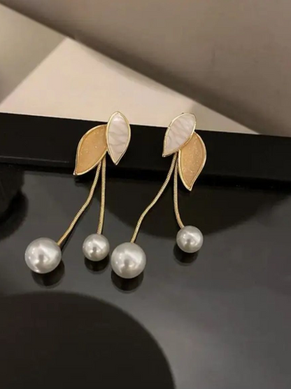 Viney Twines Pearl Drop Korean Dangles