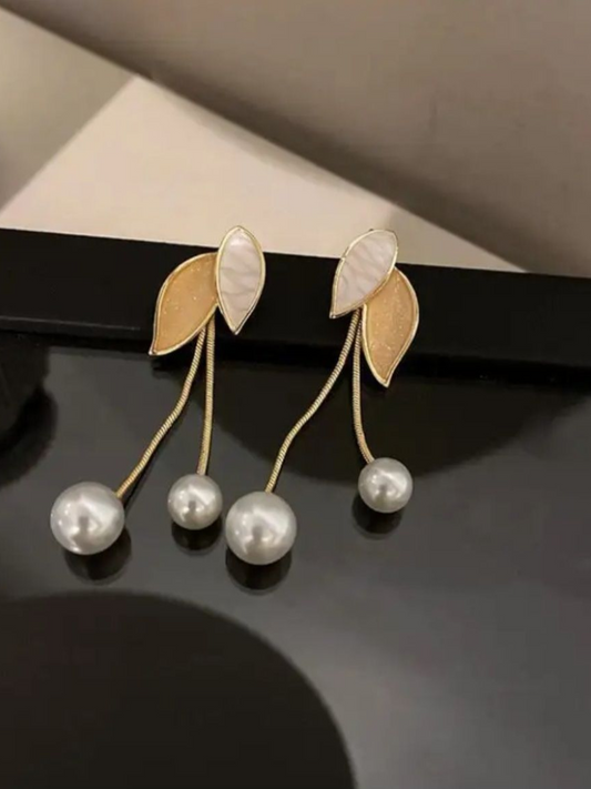 Viney Twines Pearl Drop Korean Dangles