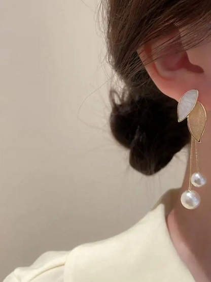Viney Twines Pearl Drop Korean Dangles