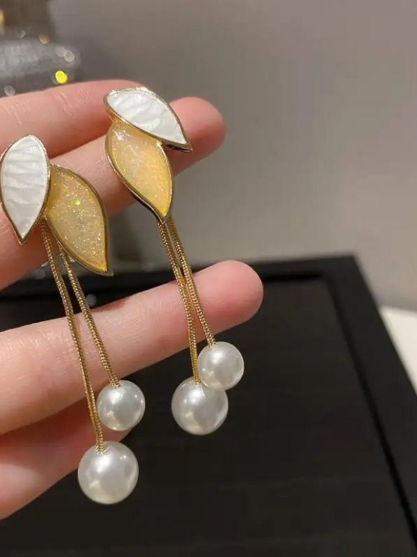 Viney Twines Pearl Drop Korean Dangles
