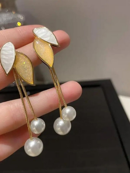 Viney Twines Pearl Drop Korean Dangles