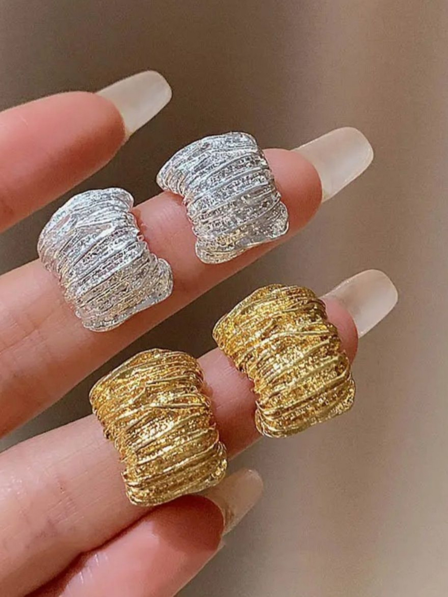Silver Cripples Korean Earrings
