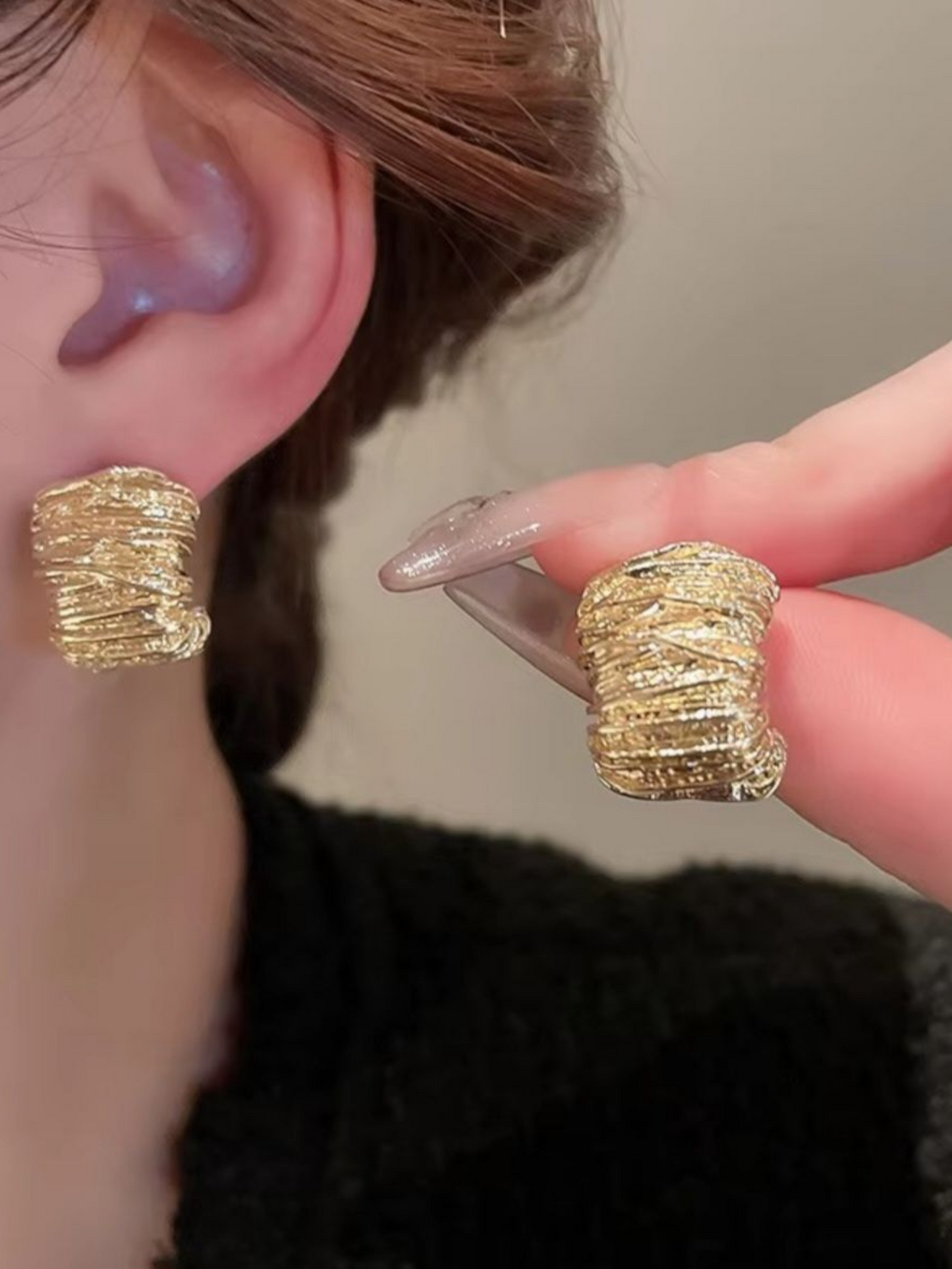 Golden Cripples Korean Earrings