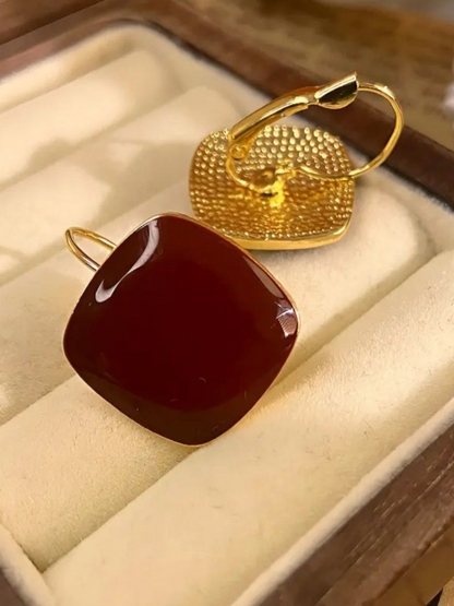 Maroon Luxe Korean Earrings