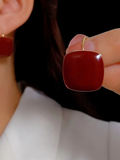 Maroon Luxe Korean Earrings