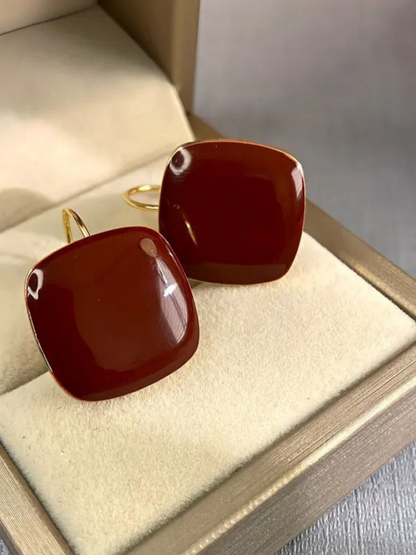 Maroon Luxe Korean Earrings