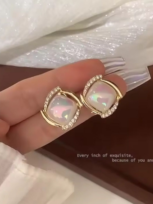 Opal Swirls Korean Earrings