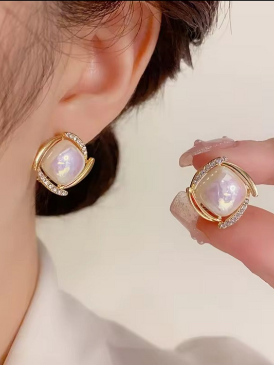 Opal Swirls Korean Earrings