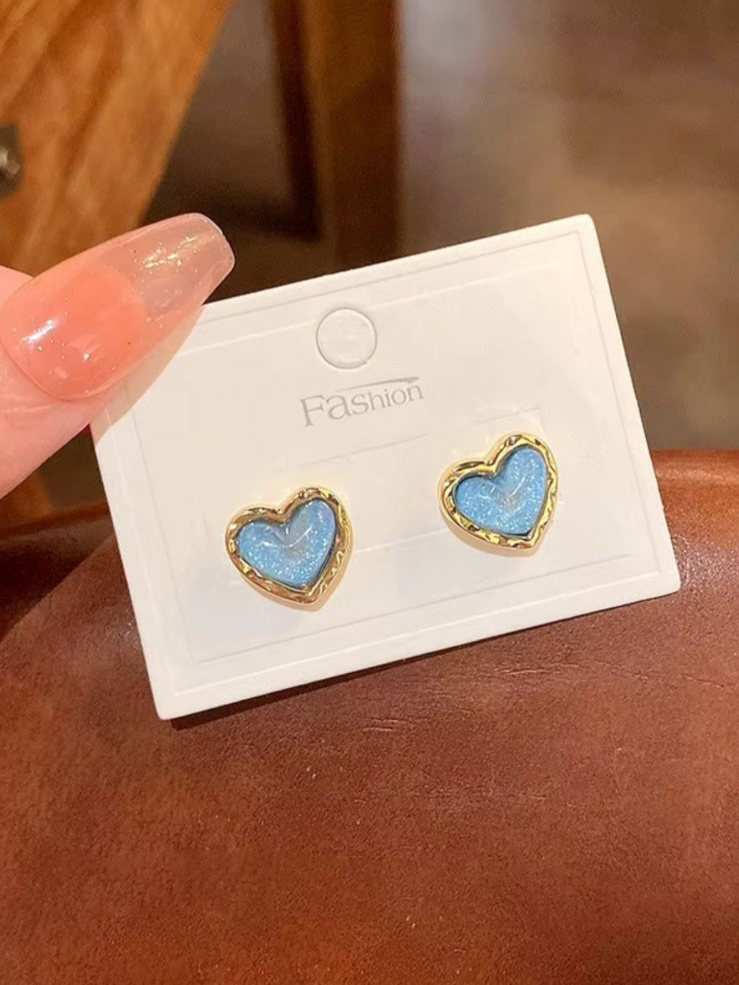 Blue Love Cute & Shiny Korean Studs