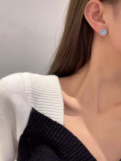 Blue Love Cute & Shiny Korean Studs