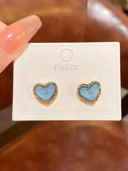 Blue Love Cute & Shiny Korean Studs
