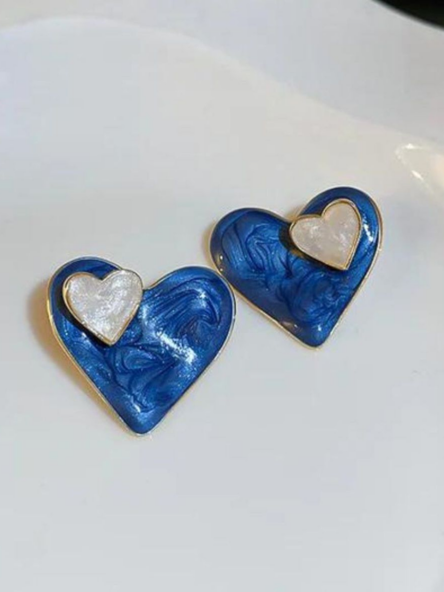 Two Hearts Two Ways Korean Statement Studs