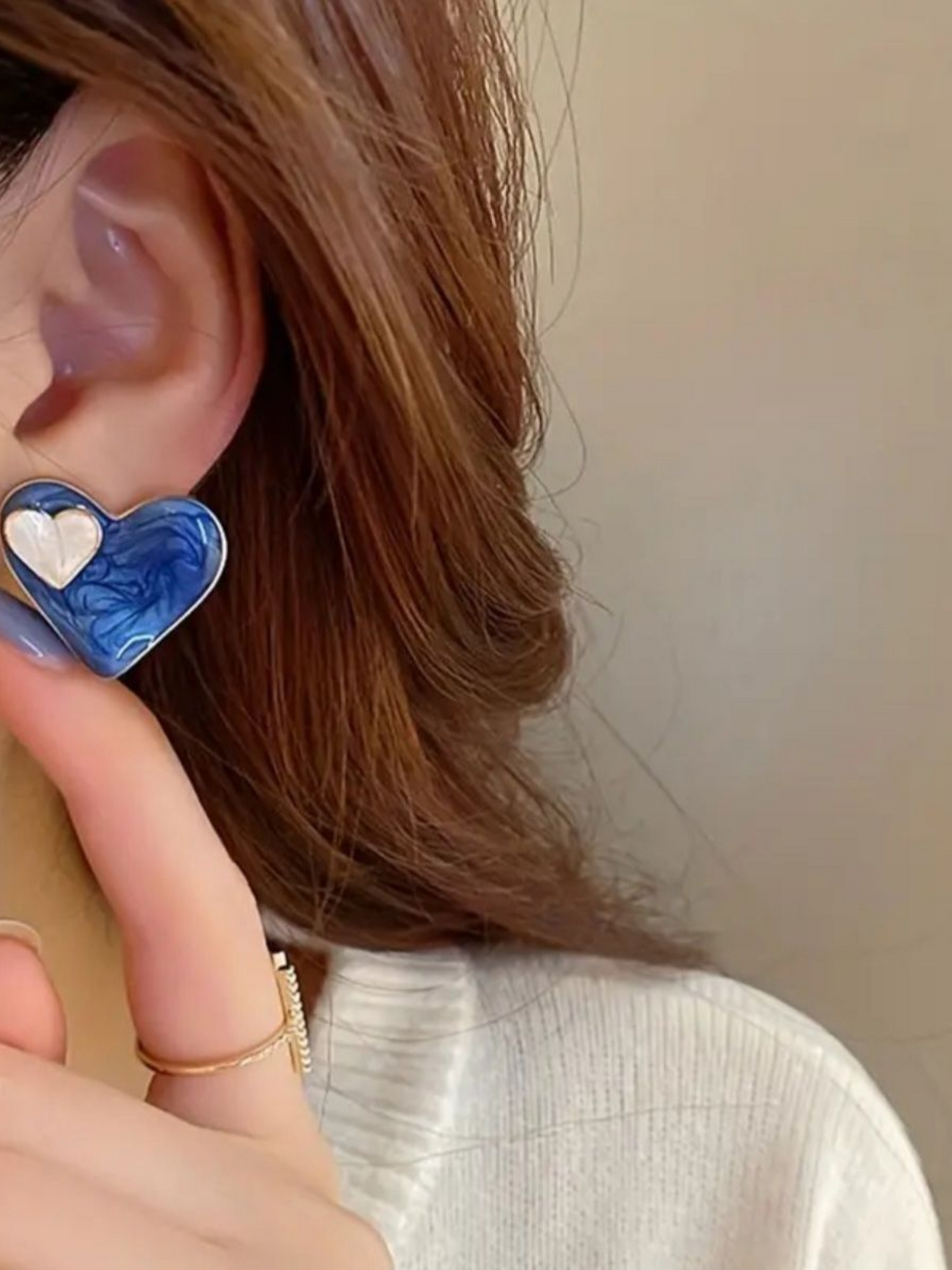 Two Hearts Two Ways Korean Statement Studs