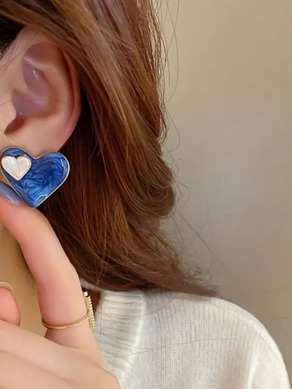 Two Hearts Two Ways Korean Statement Studs