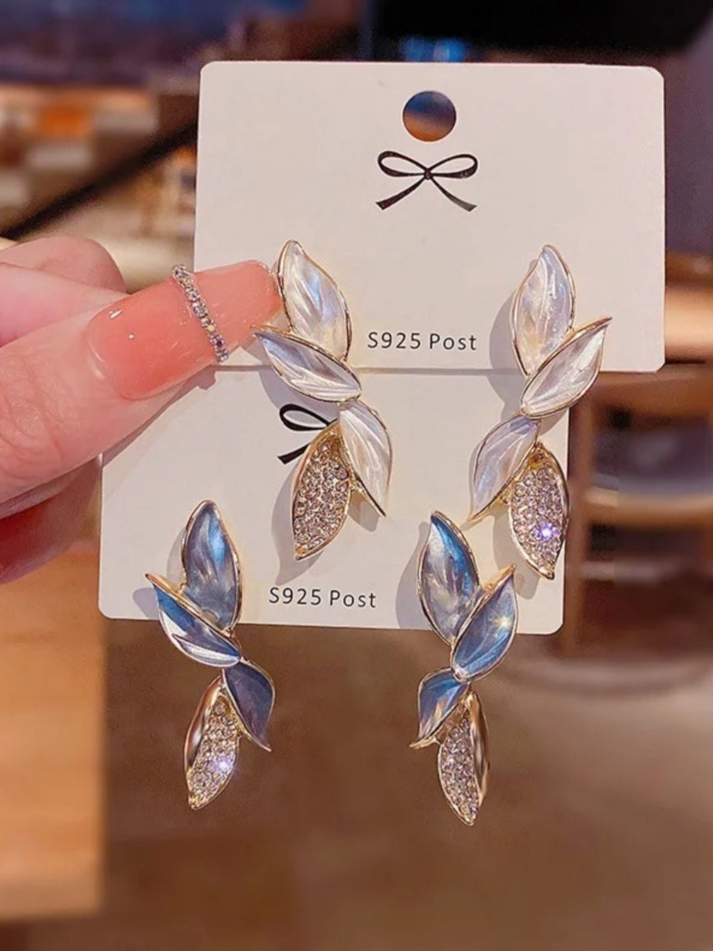 Trending Leaf Let Silver Cascade Korean Earrings