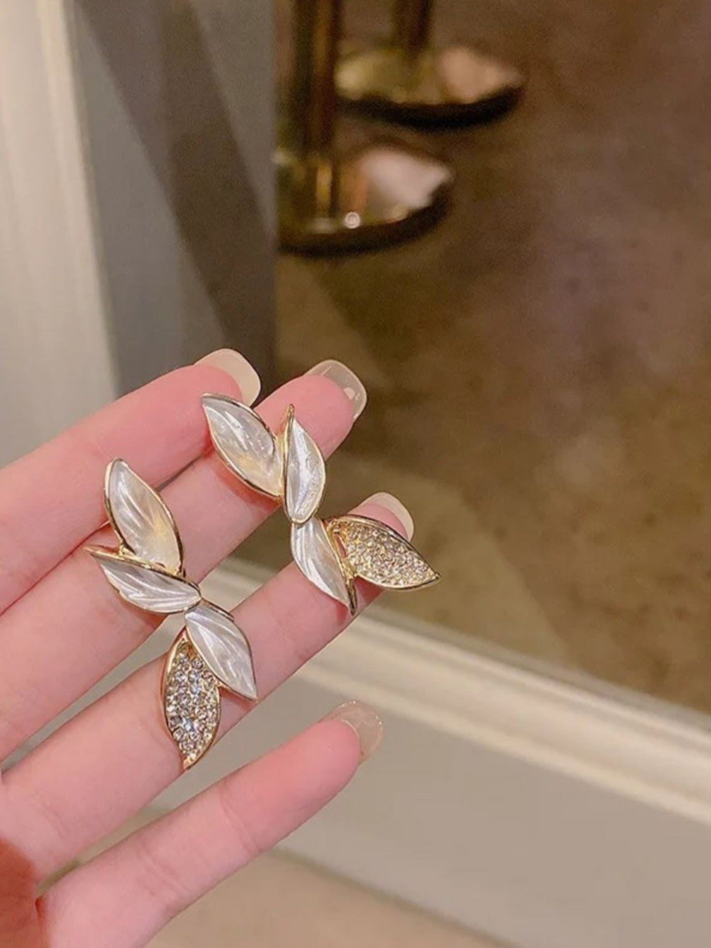 Trending Leaf Let Silver Cascade Korean Earrings