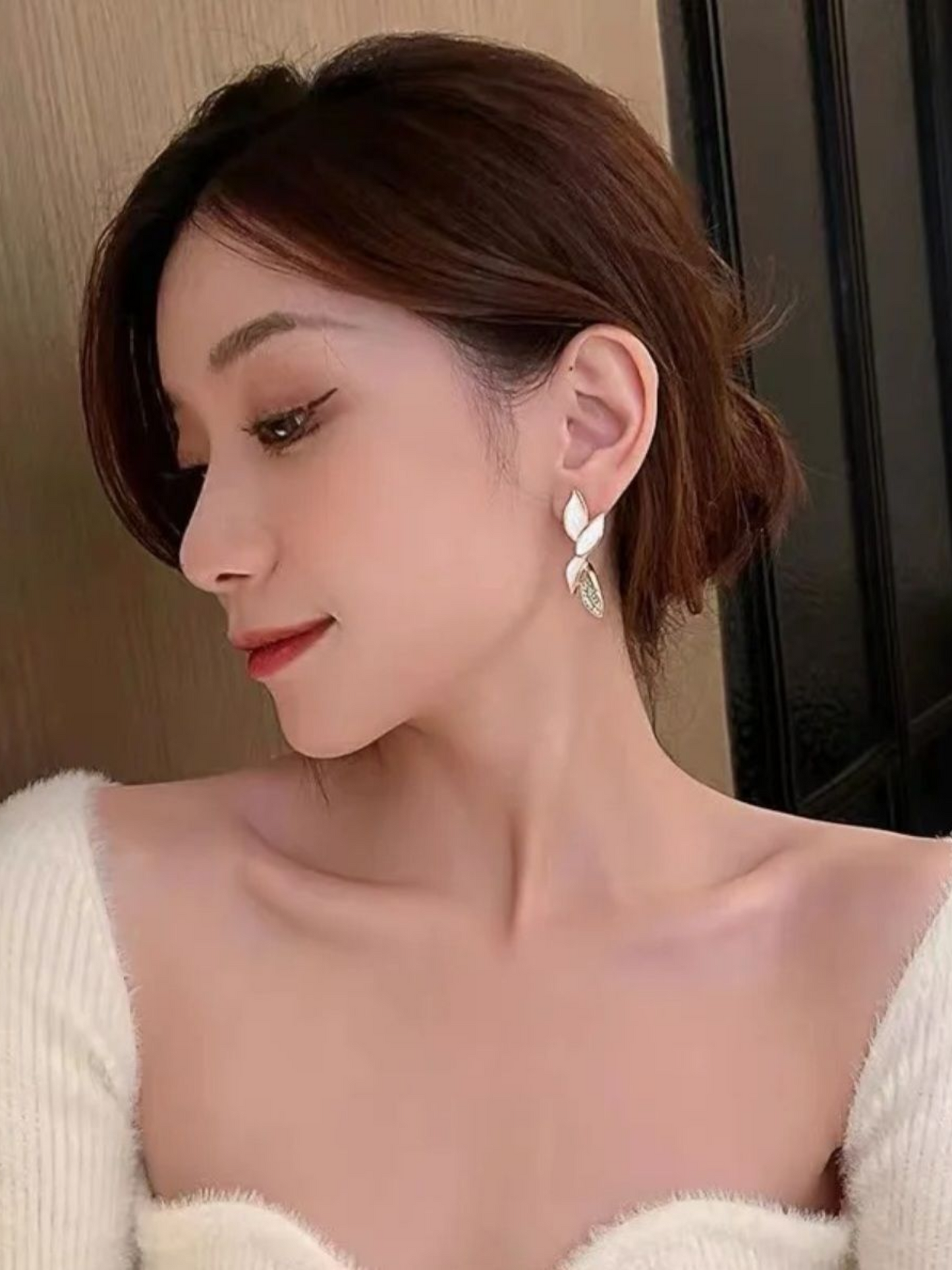 Trending Leaf Let Silver Cascade Korean Earrings