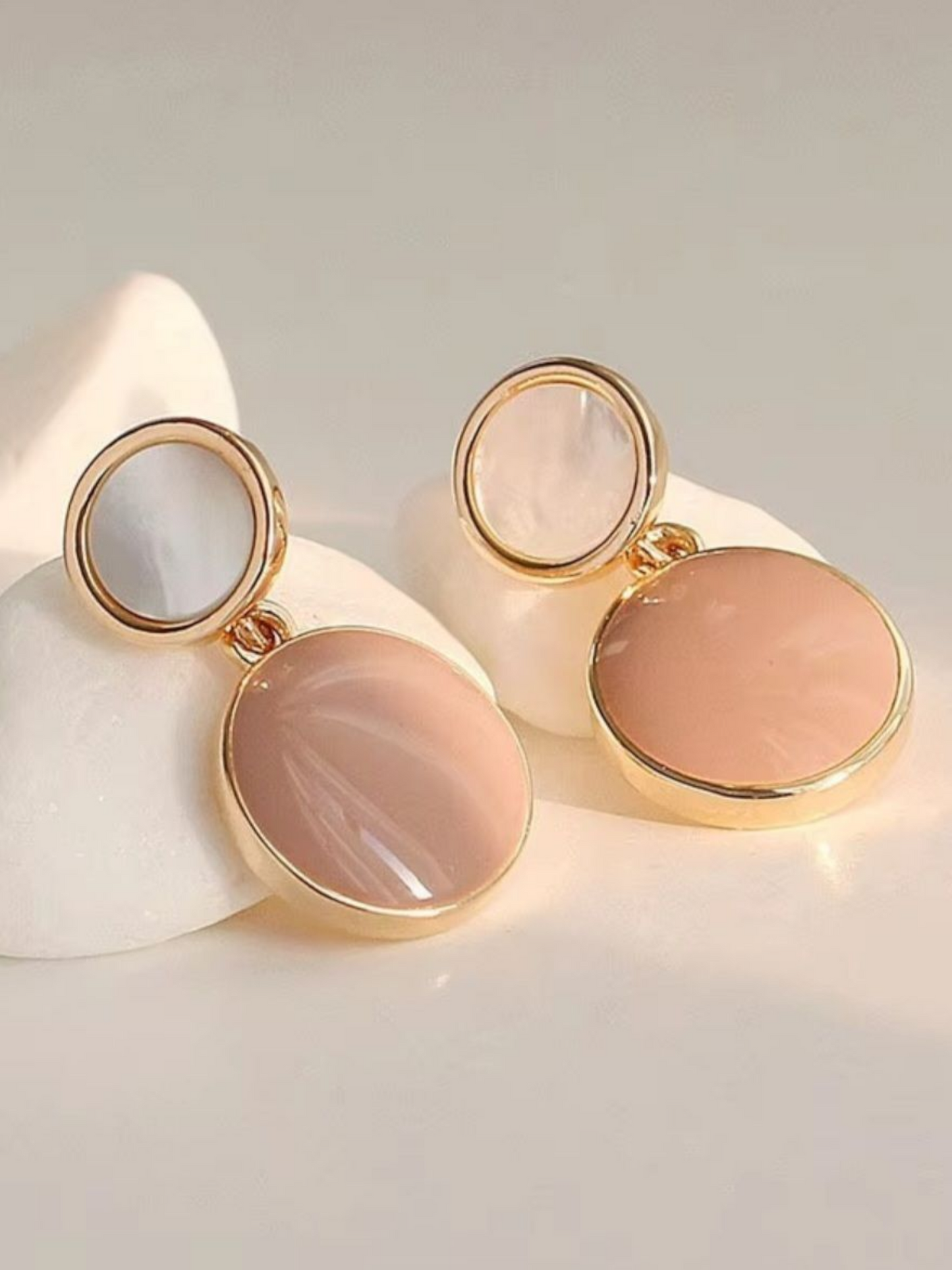 Blush Honey Drops Korean Statement Earrings