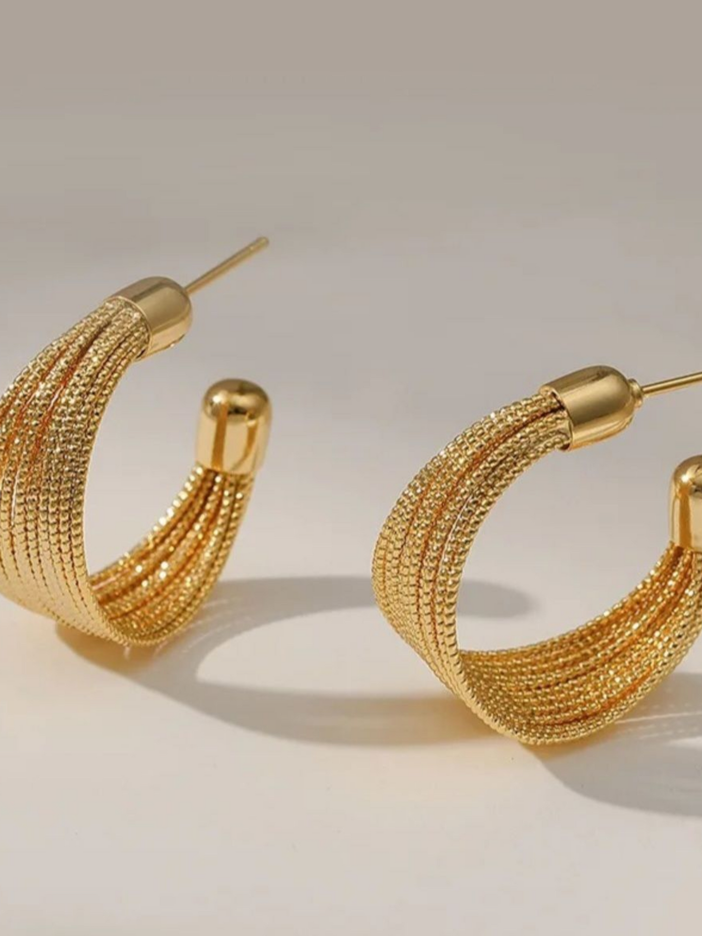 Classic Gold Hoop Korean Earrings