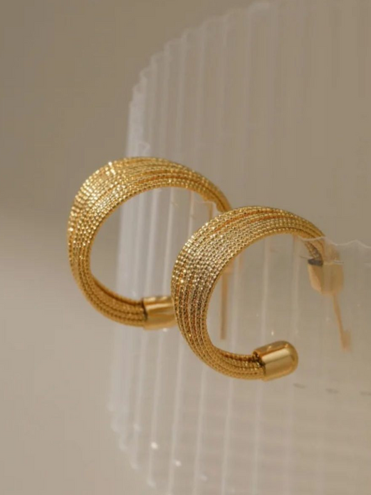 Classic Gold Hoop Korean Earrings