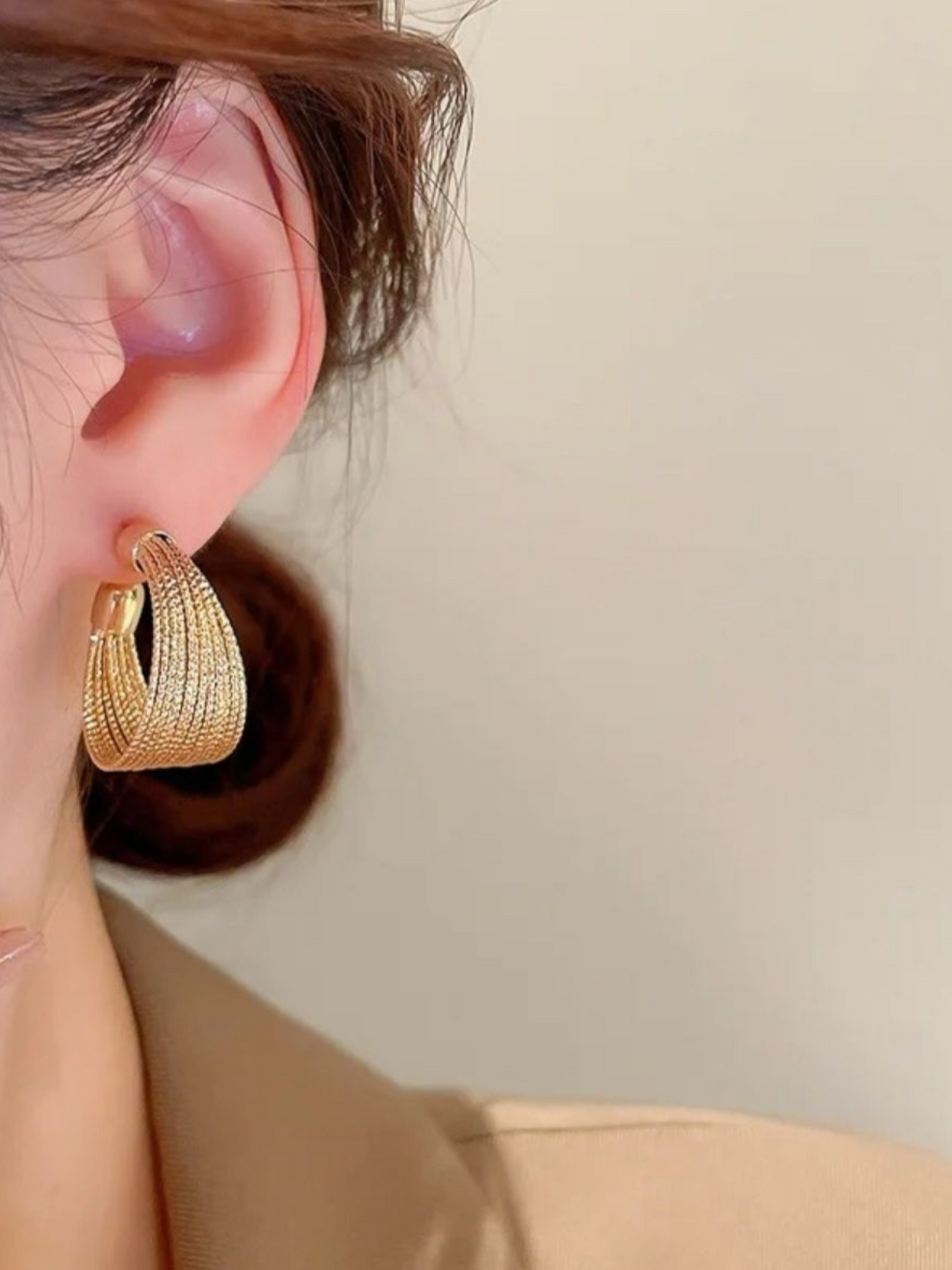 Classic Gold Hoop Korean Earrings