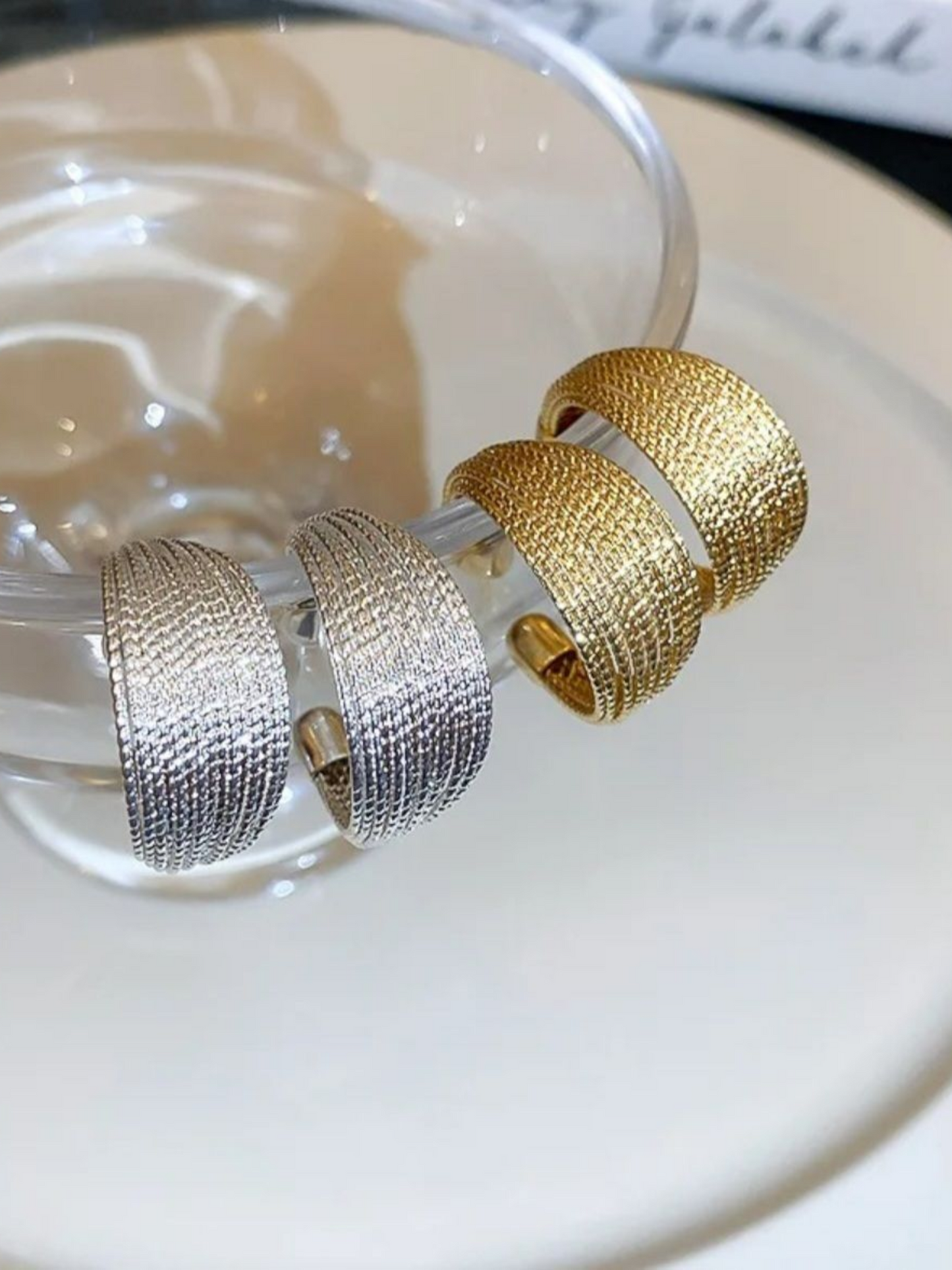 Classic Gold Hoop Korean Earrings